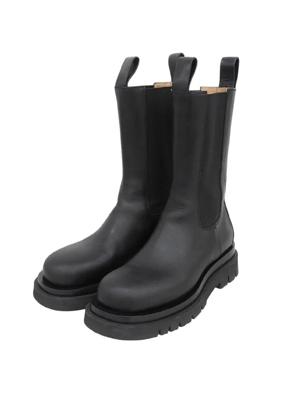 Bottega Veneta Lug Side Gore Boots Chelsea Shoes Black